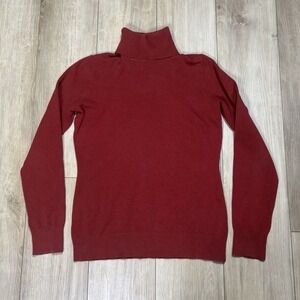 Eddie Bauer Size Medium Red Turtleneck‎ Top  Long Sleeve Layer Top
